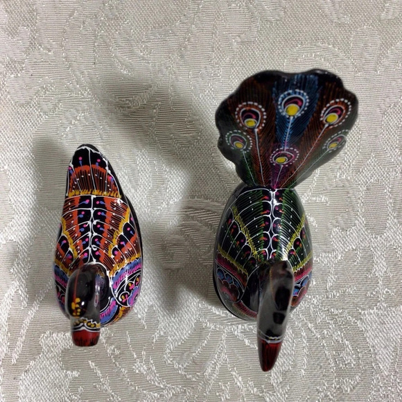 Vintage Hand Painted Lacquerware Bird Trinket Boxes - Made in Taiwan - Picture 6 of 9